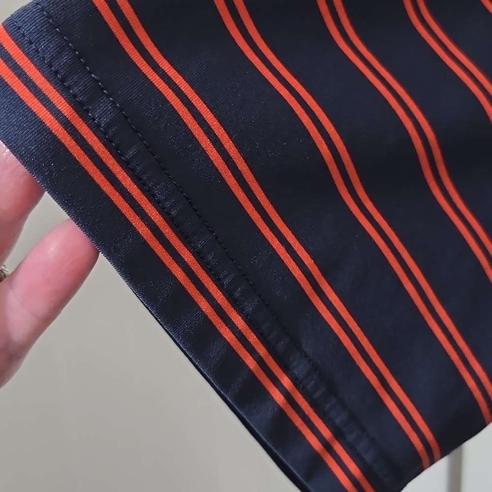UNTUCKit Men's Navy and Orange Cronos Striped Polo Shirt XL - Picture 6 of 6